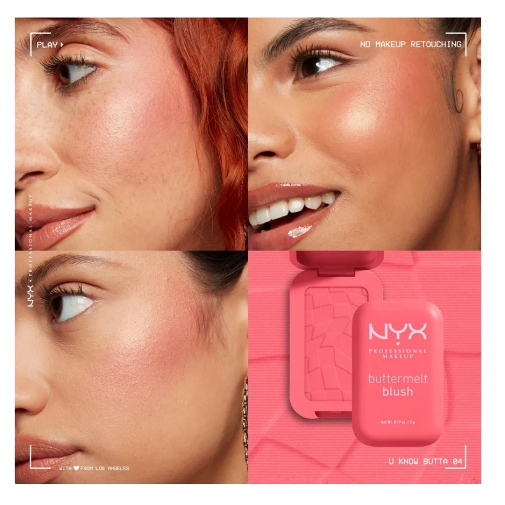 NYX Buttermelt Blush Shade: U Know Butta 🆕 coral with gold glow 🌟 shimmer